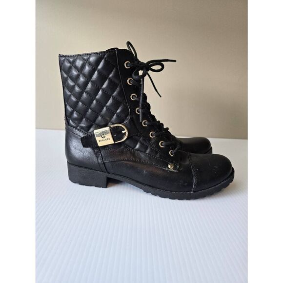G by Guess Byson Combat Boots Sz 7 1/2 Black - Picture 4 of 10